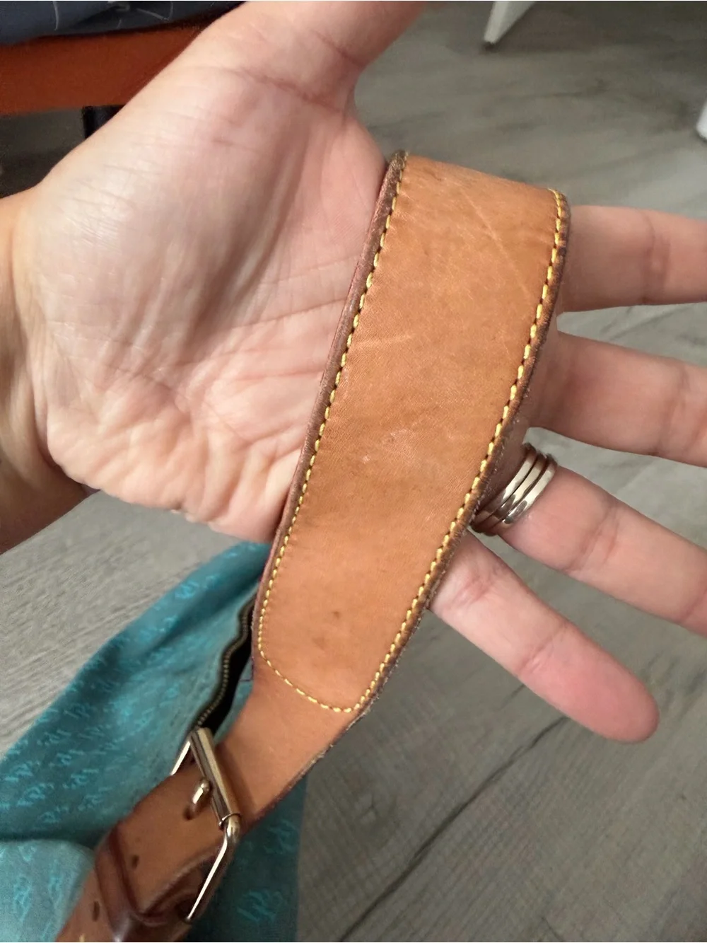 Turquoise Monogram Bucket Bag with Leather Strap Dooney & Bourke Good condition